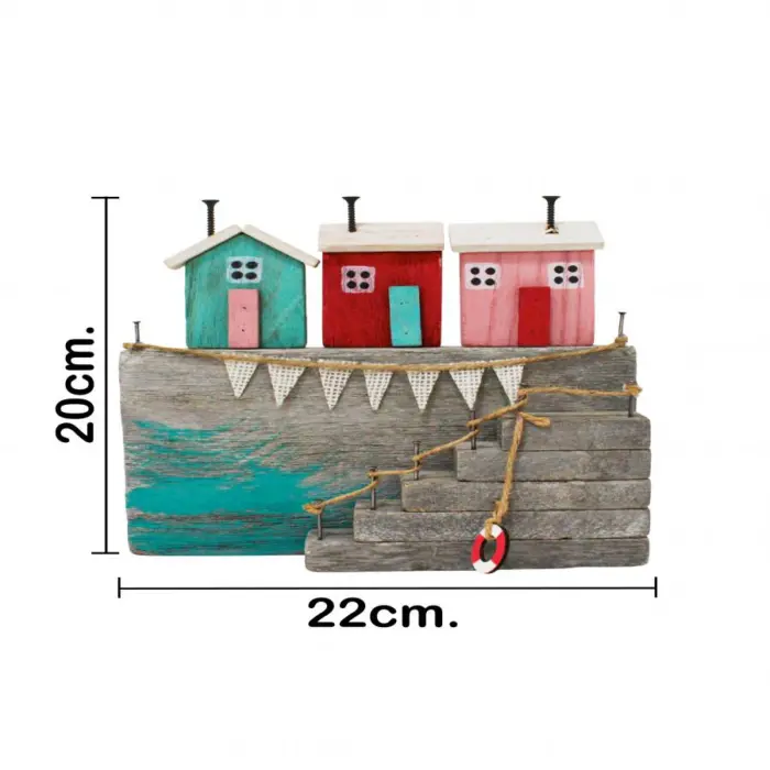 Casa de playa de madera con escaleras de 22x5.5x19.5cm - Image 4