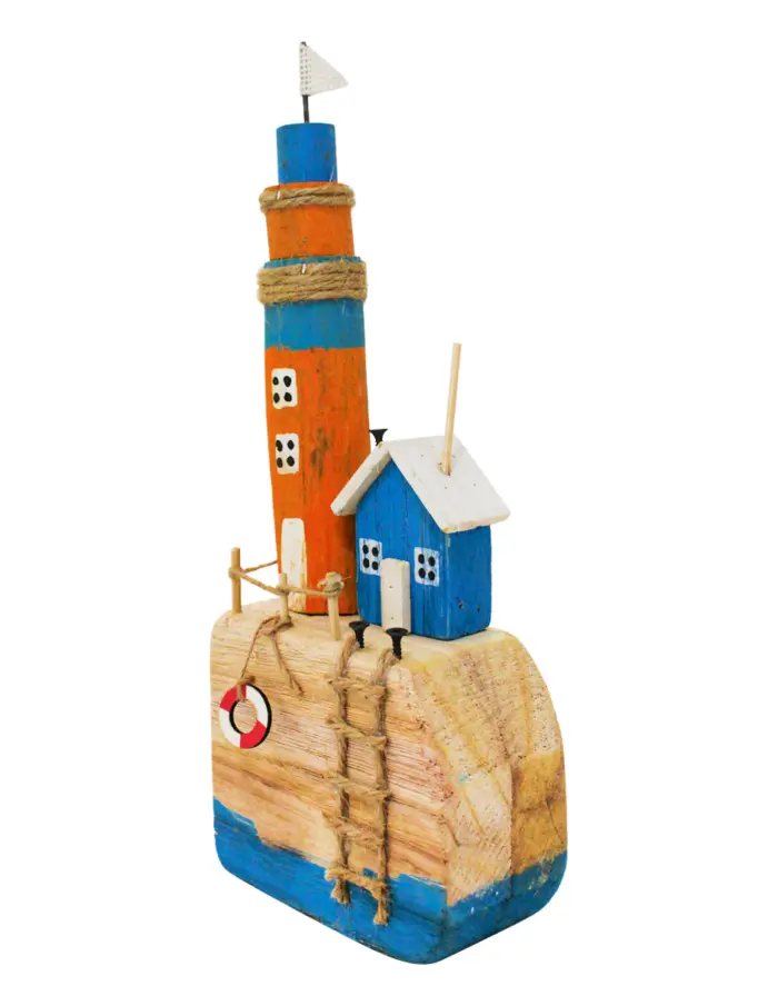 Faro de madera con escaleras de 14x6.8x34cm - Image 2