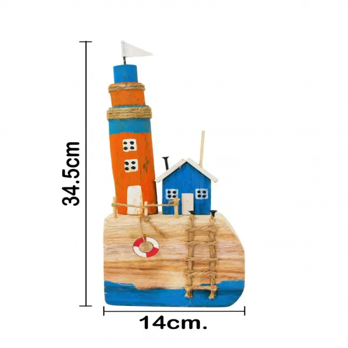 Faro de madera con escaleras de 14x6.8x34cm - Image 4