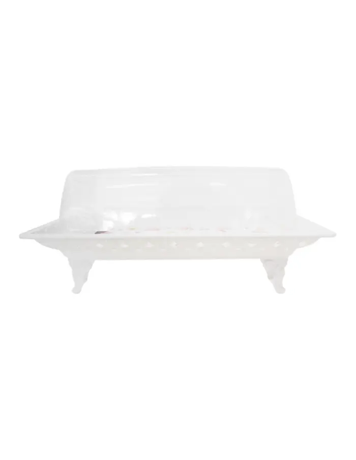 Charola rectangular de plástico con tapa estampado y orilla de encaje - Image 2