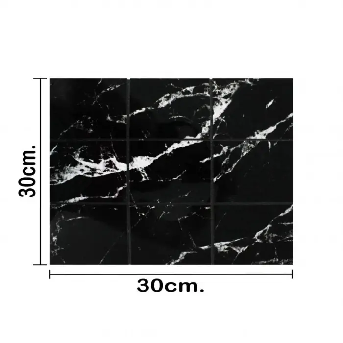 Adhesivo de plástico negro con blanco de 30x30cm30x30x0.3cm - Image 3