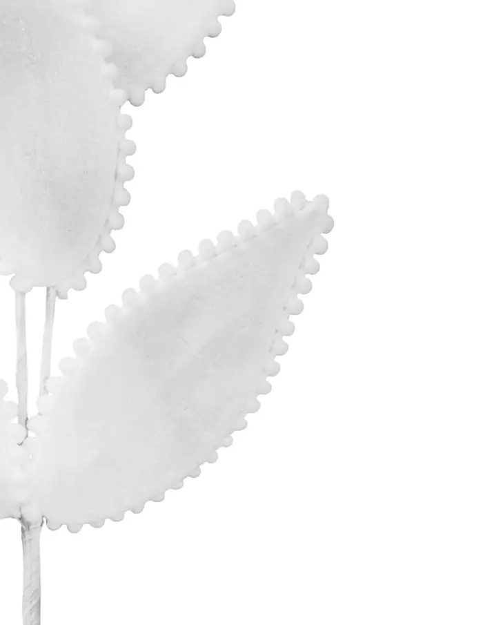 Vara de hojas de de terciopelo blanca de 26x69x0.1cm - Image 2