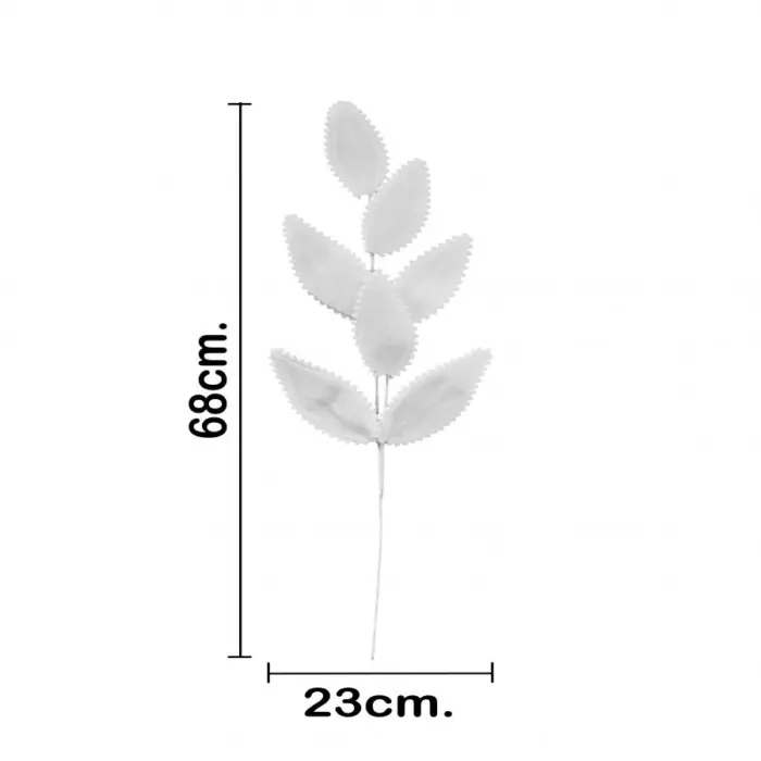 Vara de hojas de de terciopelo blanca de 26x69x0.1cm - Image 3