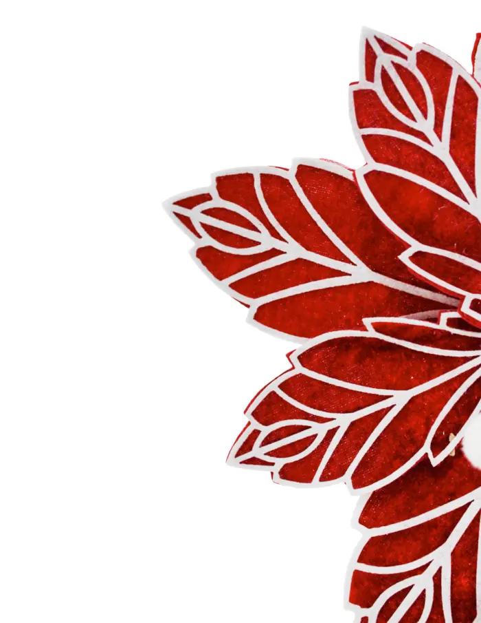Nochebuena artificial roja con blanco de 26x20x0.1cm - Image 2