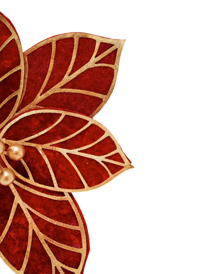 Flor artificial roja con dorado de 26x19x0.1cm - Image 2