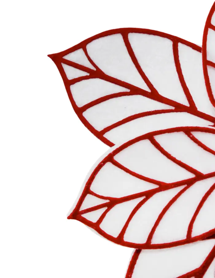 Flor artificial blanca con rojo de 26x19x0.1cm - Image 2