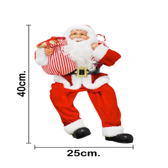 Santa sentado con costal y caramelos de 25x15x45cm - Image 3