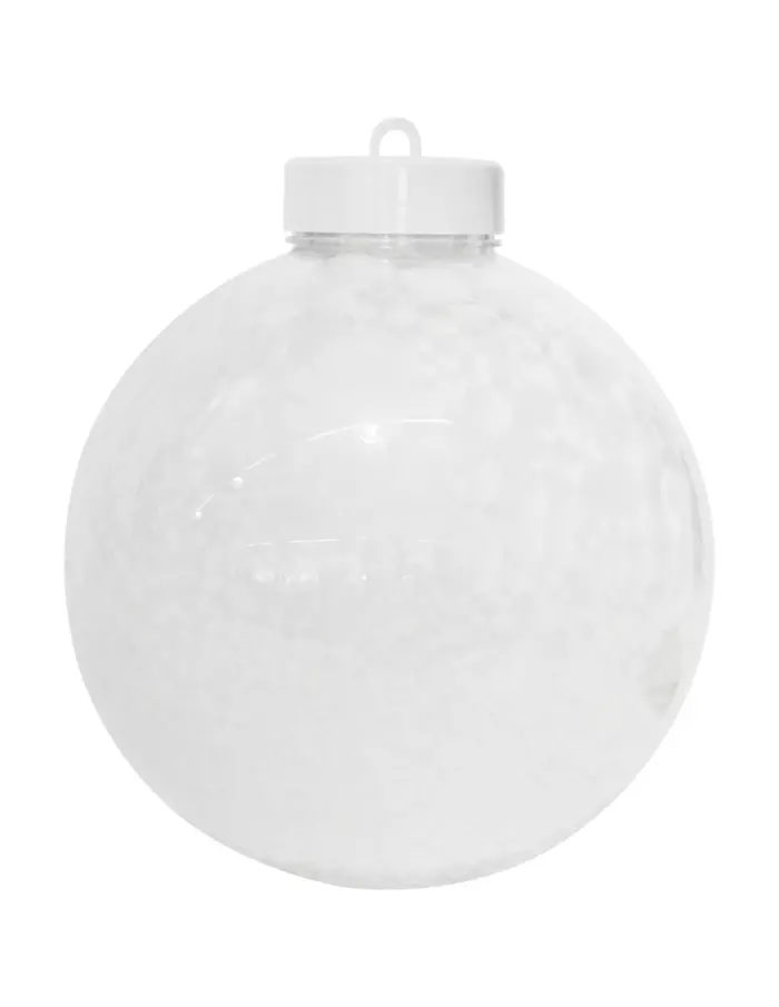 Esfera de plástico blanco nacarado de 20cm - Image 2