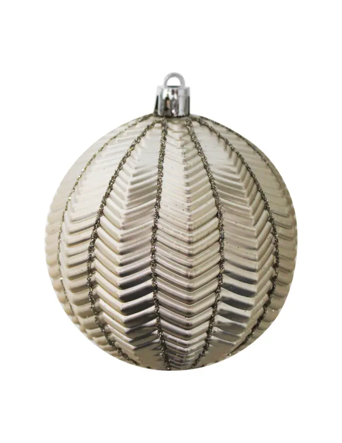 Caja con 20 esferas navideñas de plástico y adornos dorados - Image 3