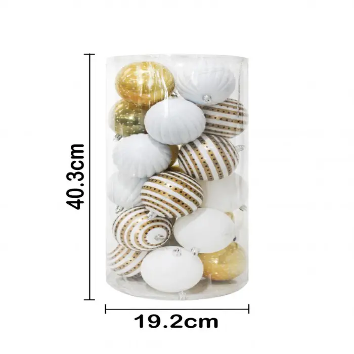 Display de 24 Esferas Blanco con Dorado - Image 6