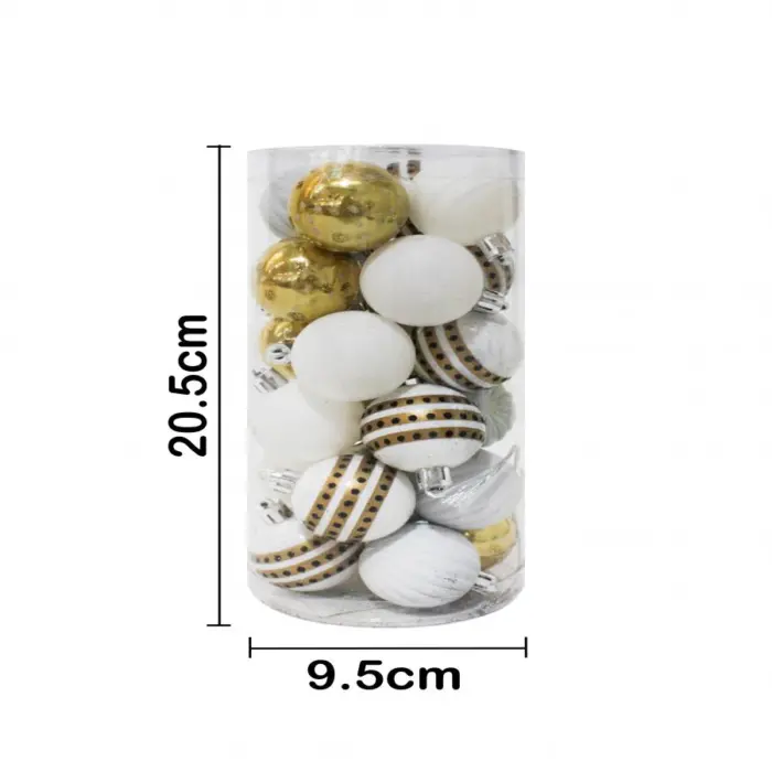 Display de 24 Esferas Blanco y Dorado con Puntos - Image 6