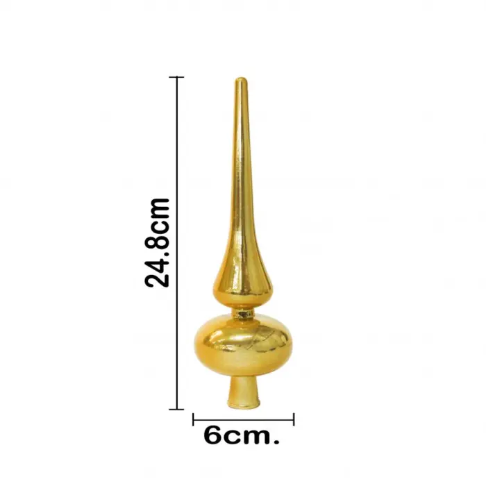 Punta de árbol de plástico dorado de 25cm - Image 3