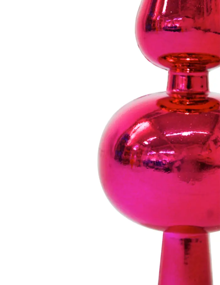 Punta de árbol de plástico fucsia brilloso de 25cm - Image 2