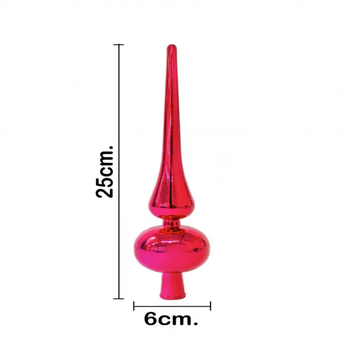 Punta de árbol de plástico fucsia brilloso de 25cm - Image 3