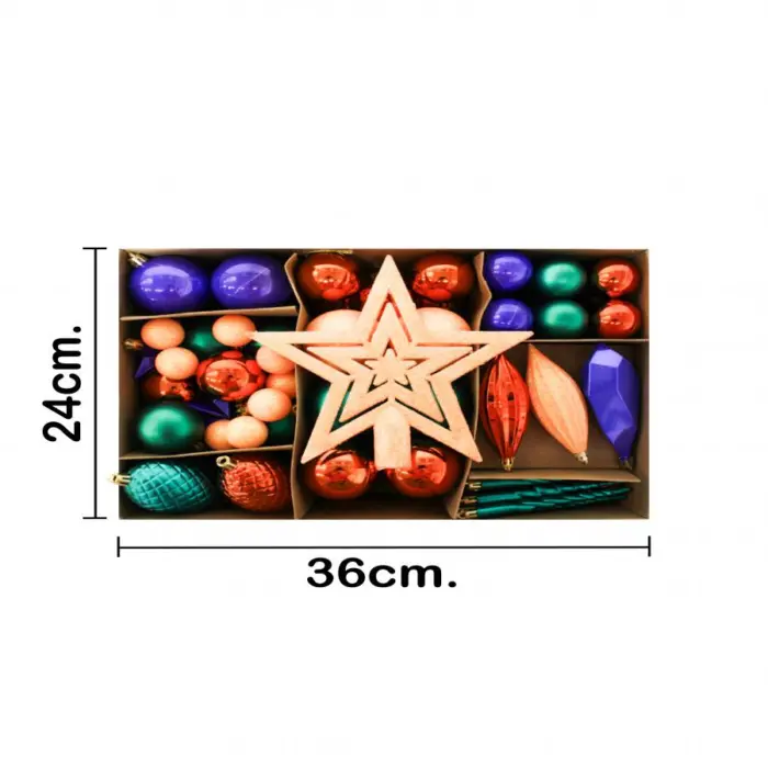 Set de 74 Esferas de Colores con Punta de Árbol - Image 15