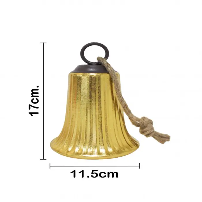 Campana de metal dorado de 11.5x11.5x17cm - Image 4
