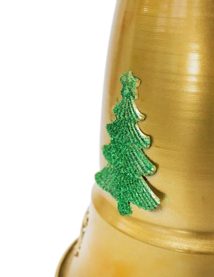 Campana de metal de color dorado de 23.5x23.5x38cm - Image 2