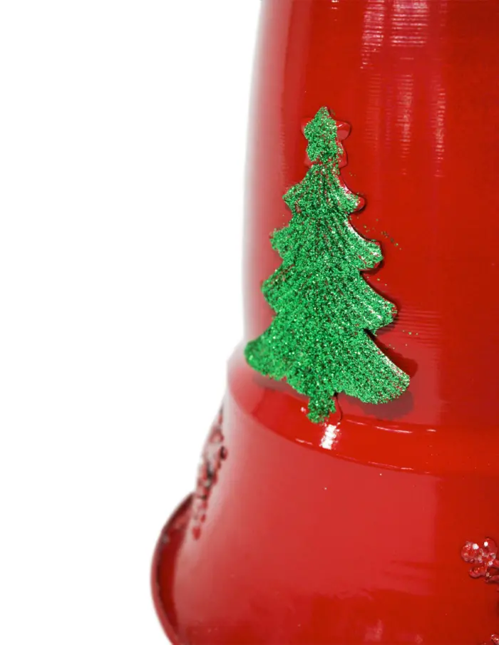 Campana de metal de color rojo de 23.5x23.5x38cm - Image 2