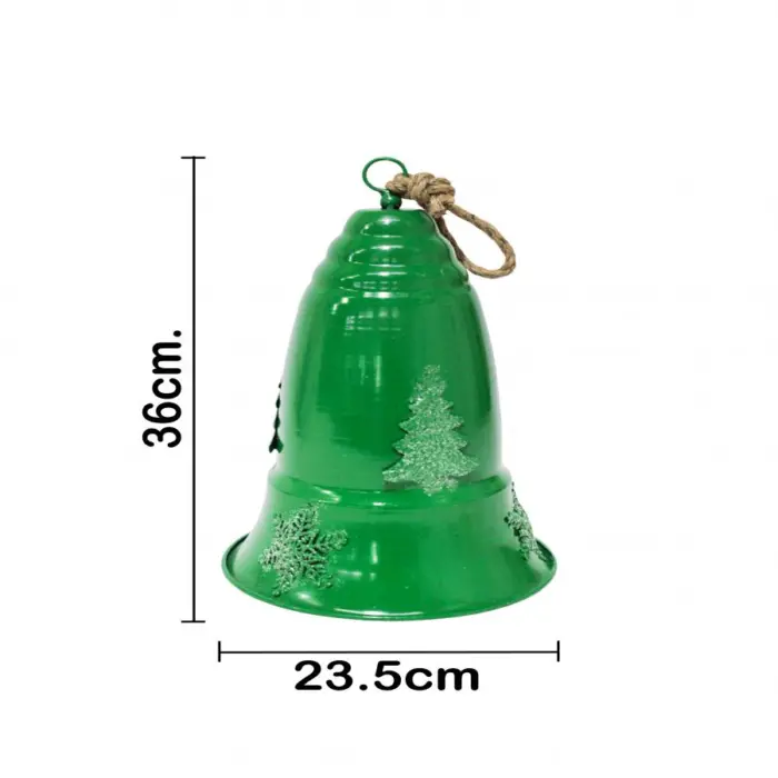 Campana de metal de color verde de 23.5x23.5x38cm - Image 3