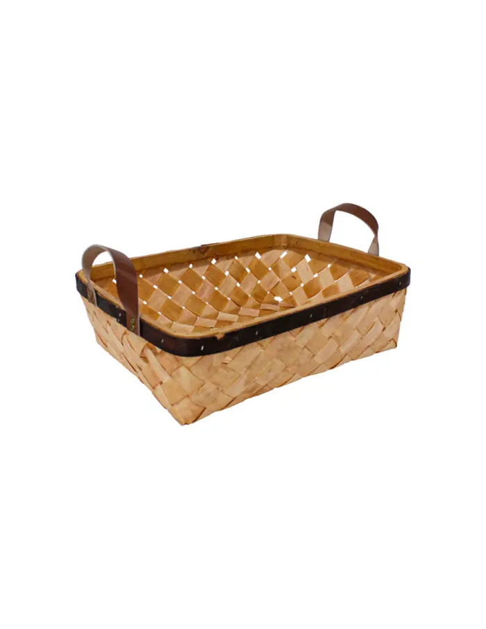 Canasta Rectangular con Asas de Polipiel