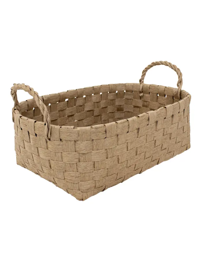 Canasta Rectangular de Tejido Natural