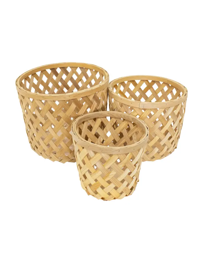 Juego de 3 Cestos de Tejido Natural