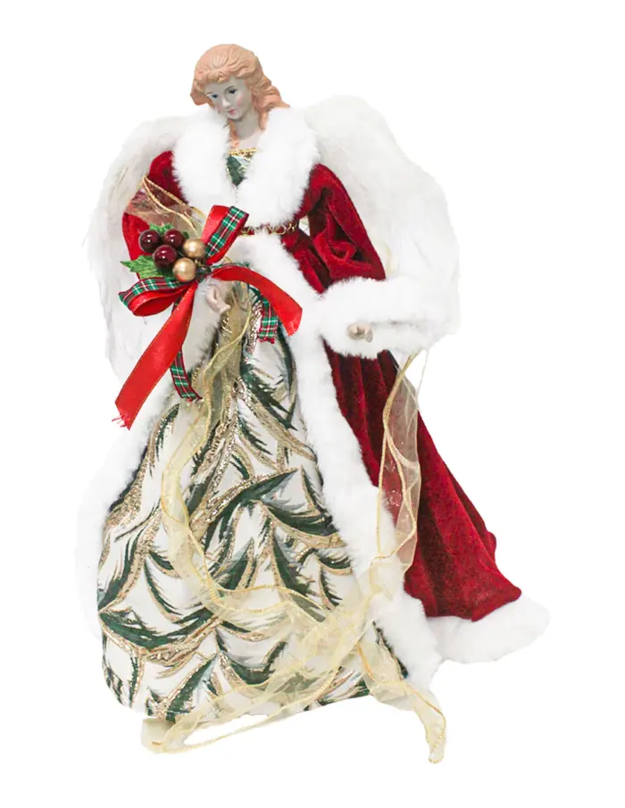 Ángel con Traje Dorado y Capa Roja