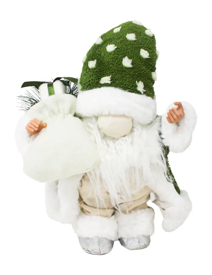 Gnomo con Gorro Verde y Puntos Blancos