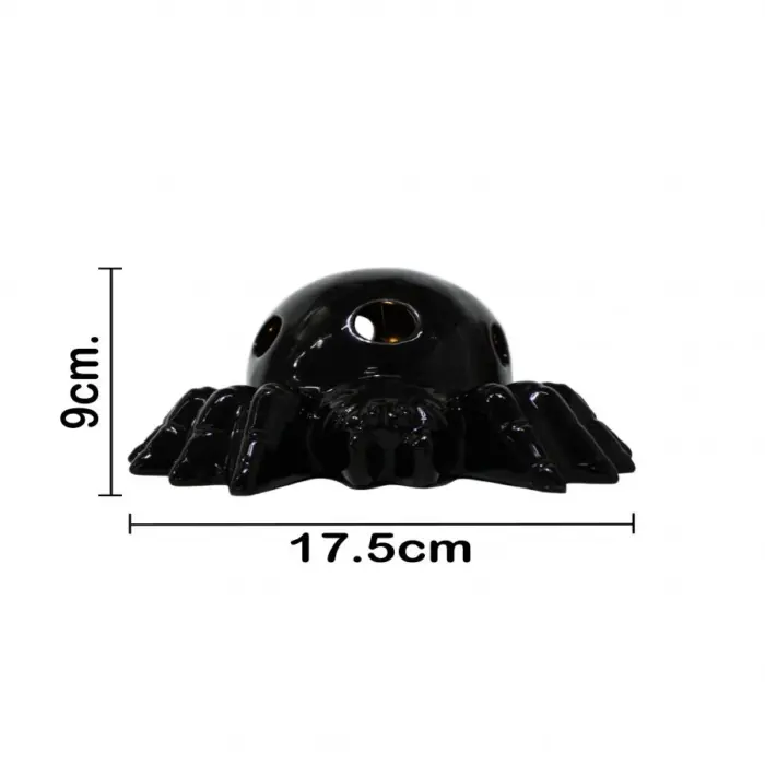Araña de ceramica negra con luz led de 16.9x12.7x8.5cm - Image 4