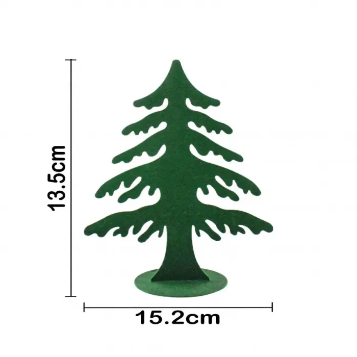Árbol de metal floqueado verde de 17x6x23cm - Image 4
