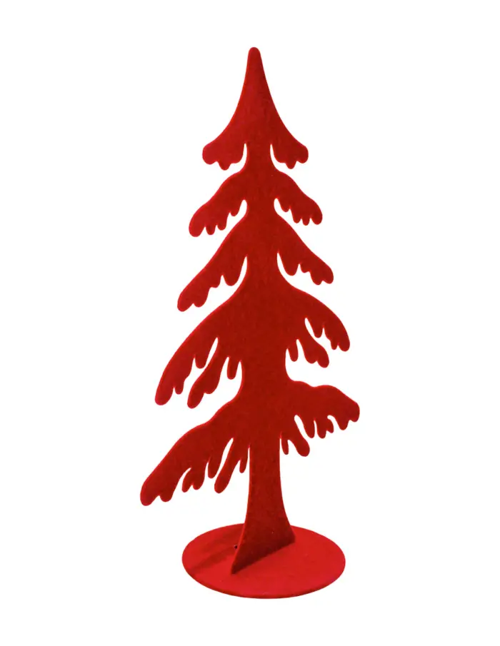 Árbol de metal floqueado rojo de 15.5x7.5x23cm - Image 2