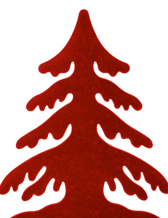 Árbol de metal floqueado rojo de 15.5x7.5x23cm - Image 3
