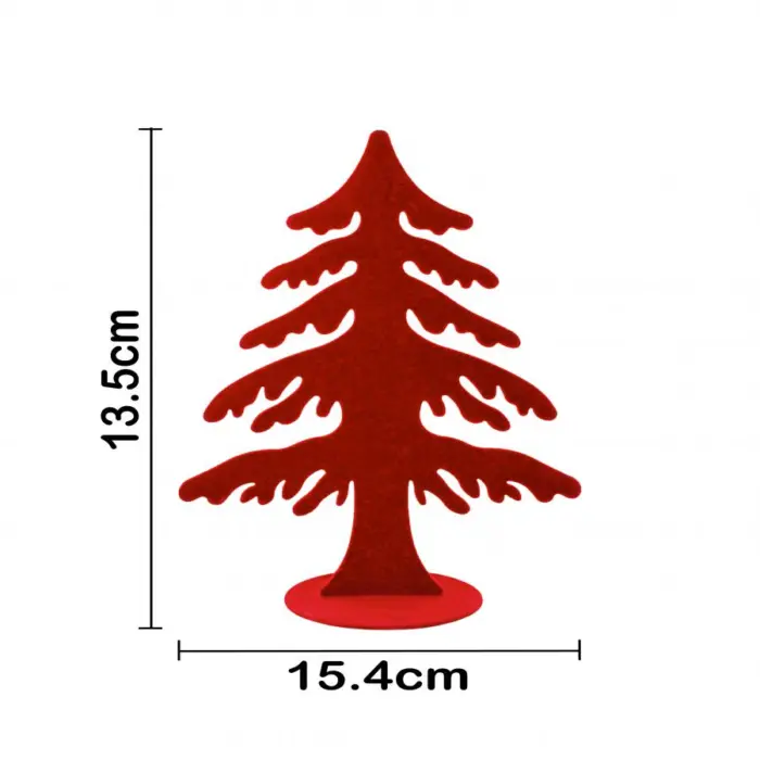 Árbol de metal floqueado rojo de 15.5x7.5x23cm - Image 4