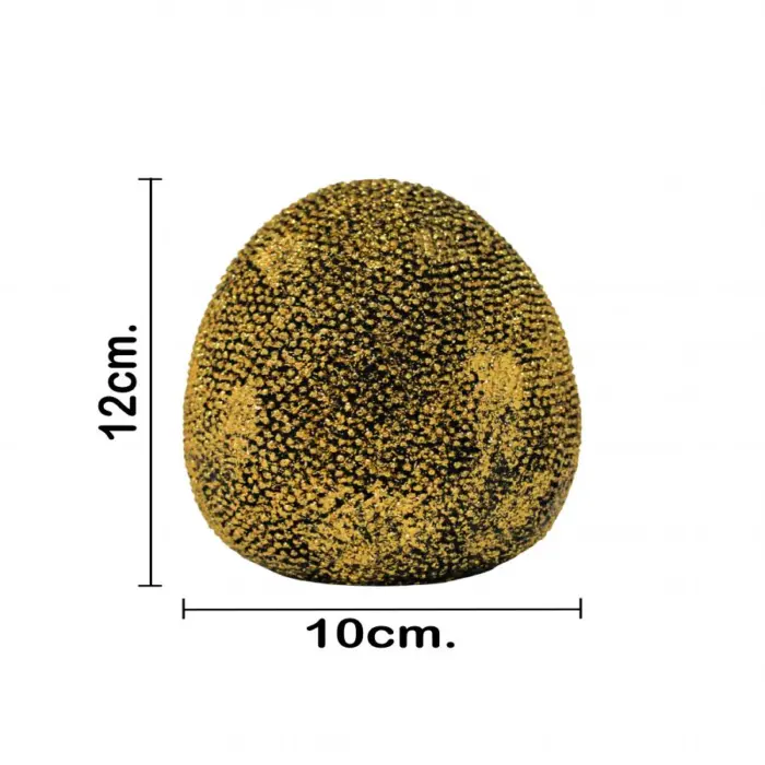 Huevo de poliresina dorado de 9.2x9.2x12.5cm - Image 3