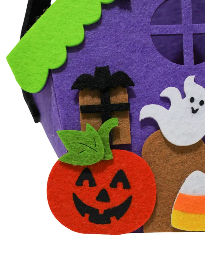 Bolsa diseño casa morada con decoraciones de hallowen de 17x8.5x18cm - Image 3