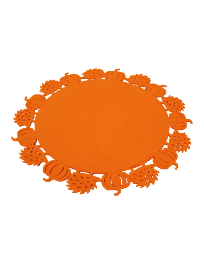 Mantel de tela naranja diseño calabaza de 35x35x0.3cm - Image 2