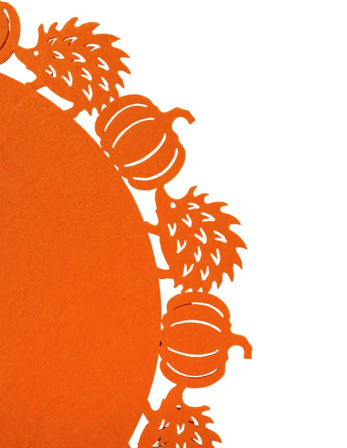 Mantel de tela naranja diseño calabaza de 35x35x0.3cm - Image 3