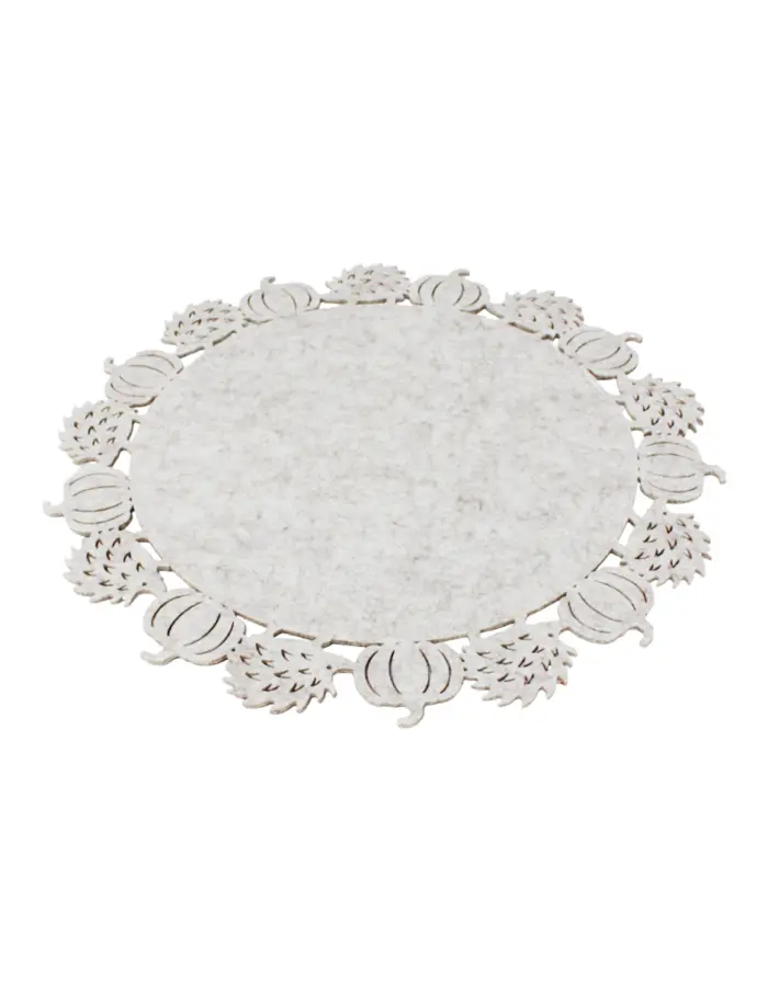 Mantel de tela beig diseño calabaza de 35x35x0.3cm - Image 2