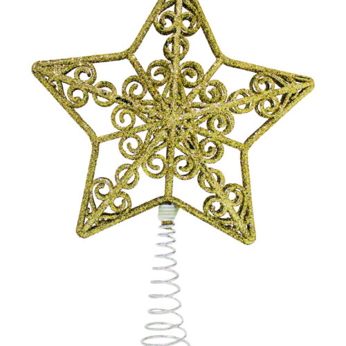 Punta de Árbol Estrella Dorada Diamantada