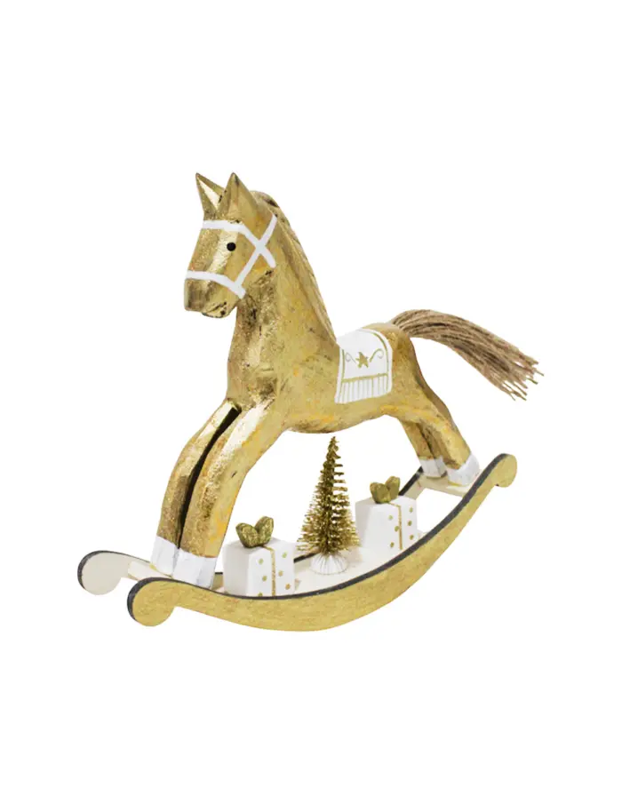 Caballito Mecedor de Madera Dorada - Image 2