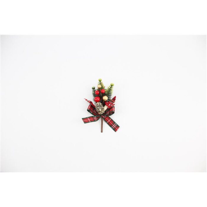 Pick Navideño con Berries Rojos y Dorados