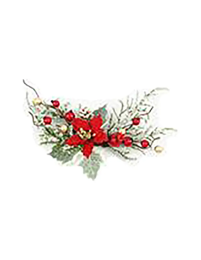 Pick Navideño con Nochebuena Roja y Berries Dorados