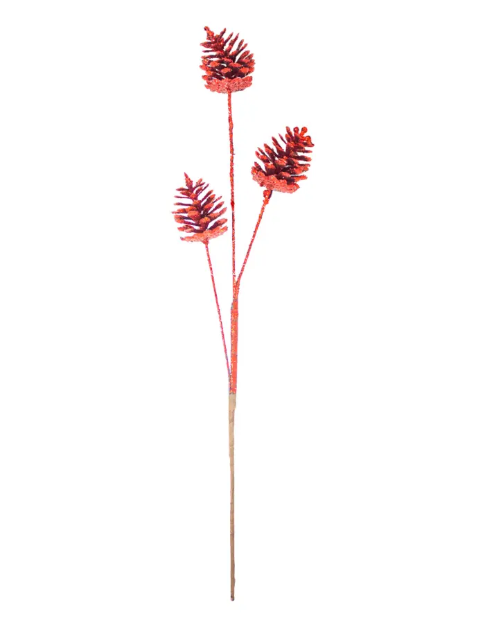 Vara de Piñas Navideñas Rojo Diamantado
