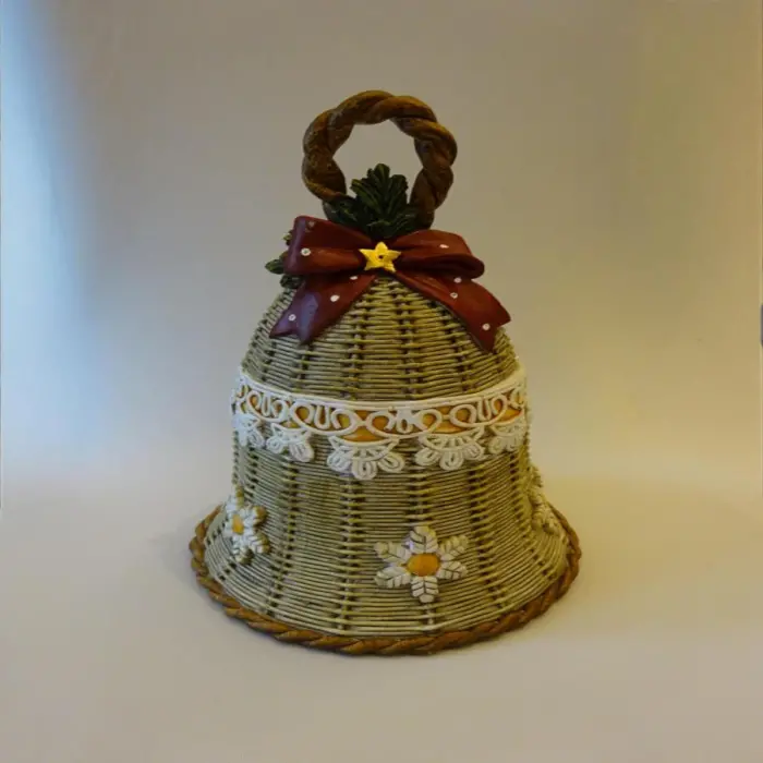 Campana Navideña Imitación Mimbre