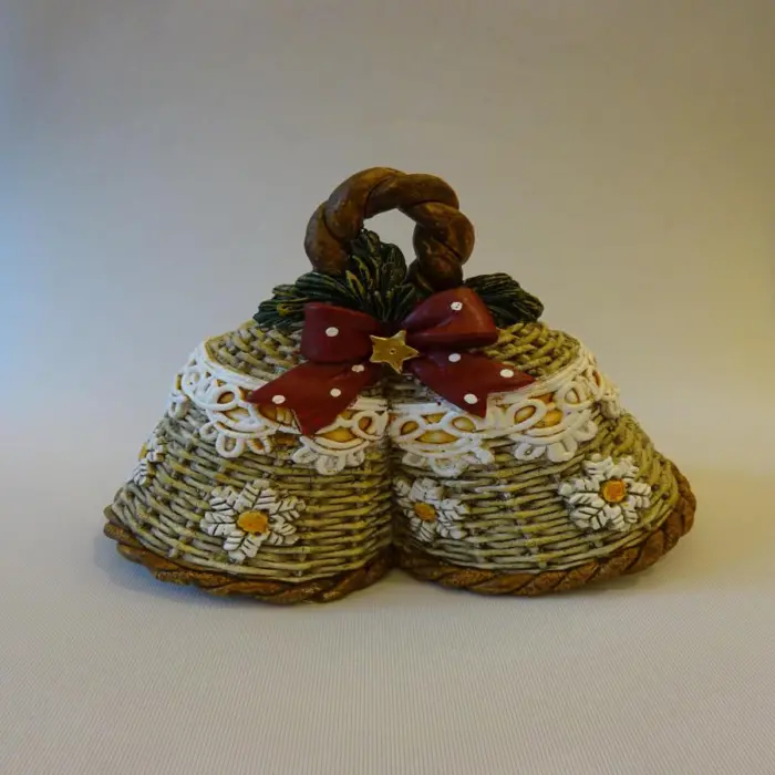 Campana Navideña Imitación Mimbre