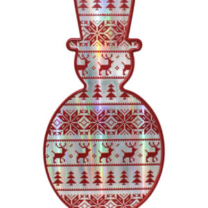 Decoración de Metal Muñeco de Nieve Iridiscente