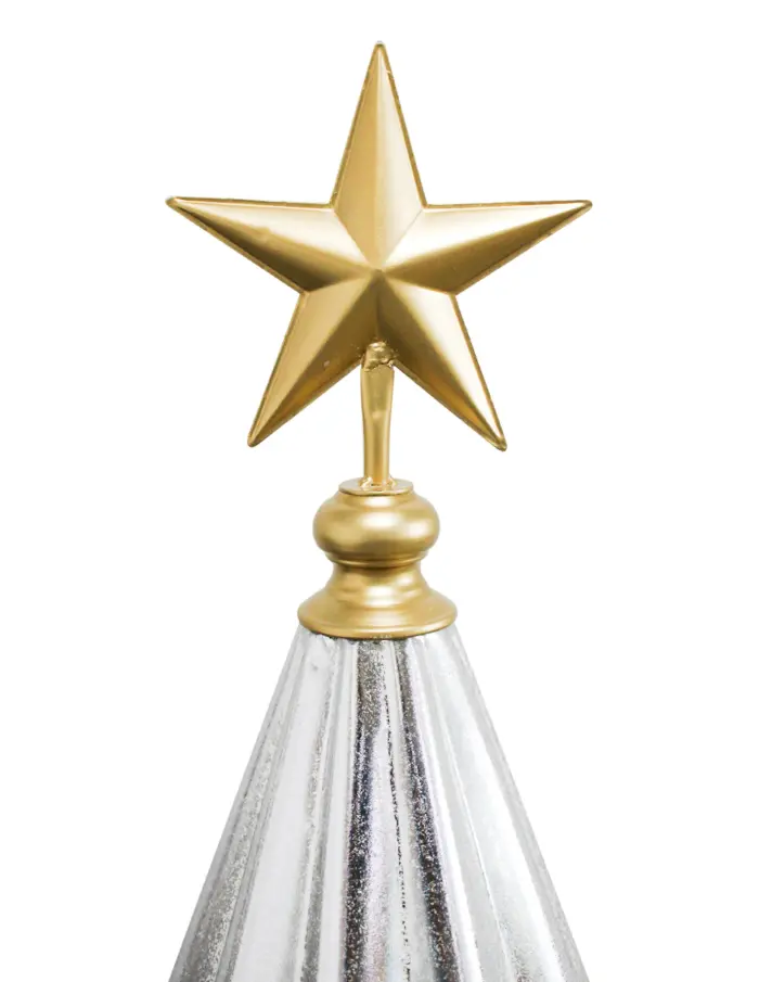 Árbol de Navidad Plateado con Estrella Dorada - Image 3