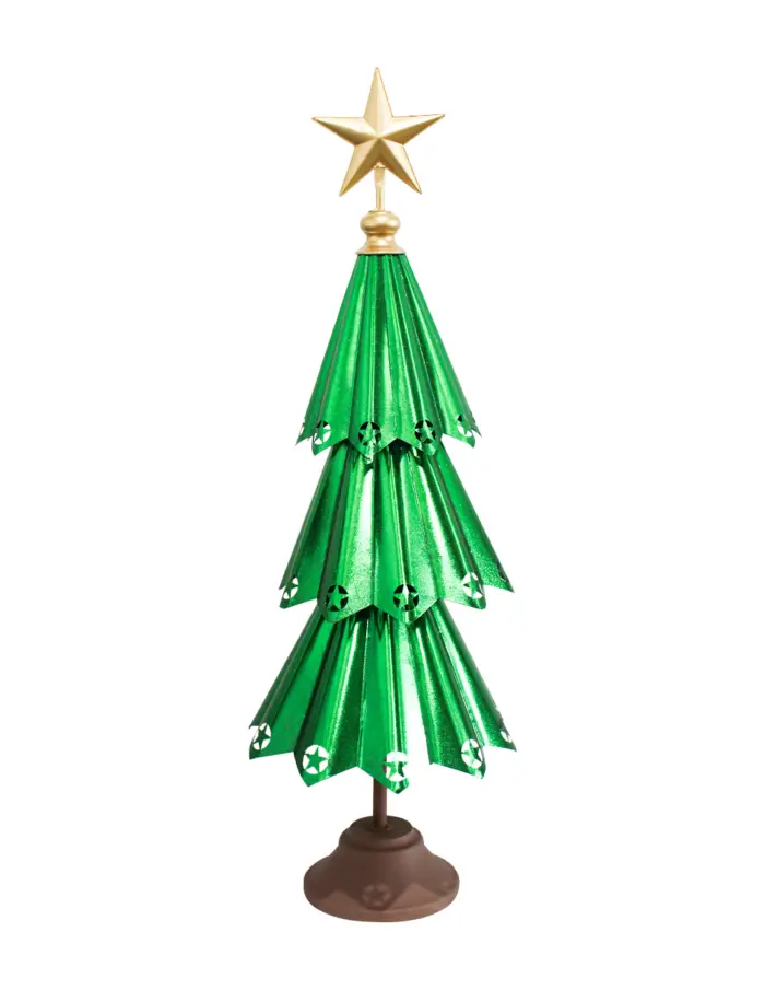Árbol de Navidad Verde con Estrella Dorada