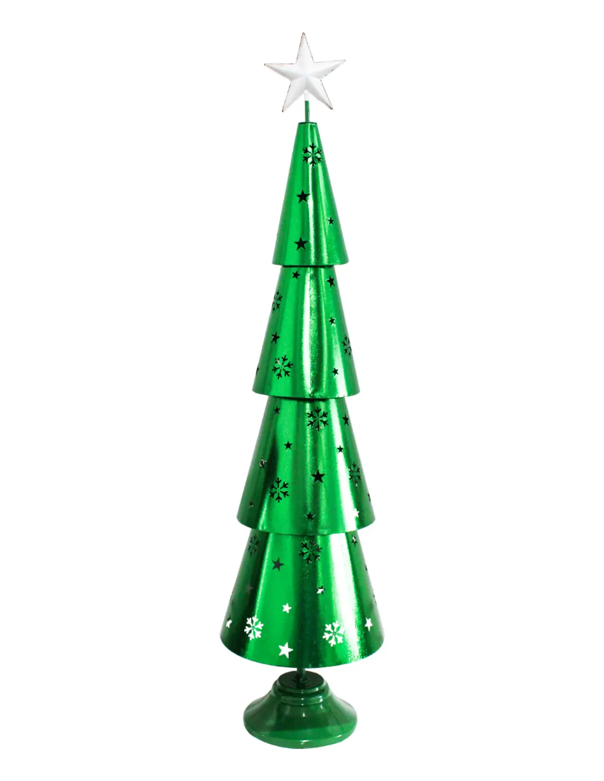 Árbol de Navidad Verde Perforado | Galerías El Triunfo, image size:1200x1551