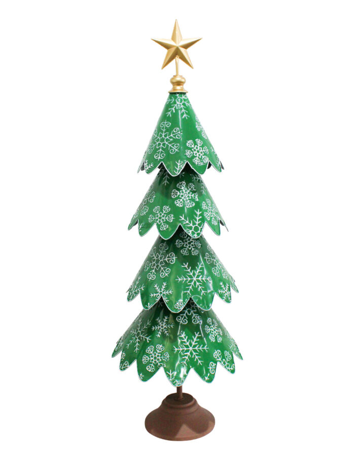 Árbol de Navidad Verde con Copos de Nieve
